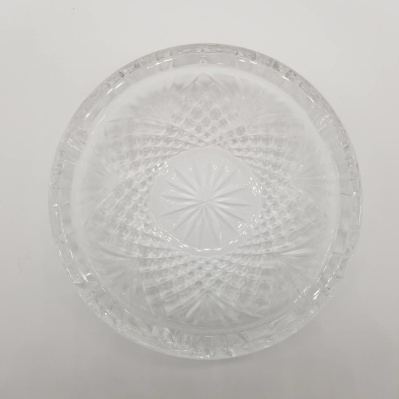 Cut Crystal Ashtray Round Heavy Clear Vintage ash tray - Picture 2 of 8